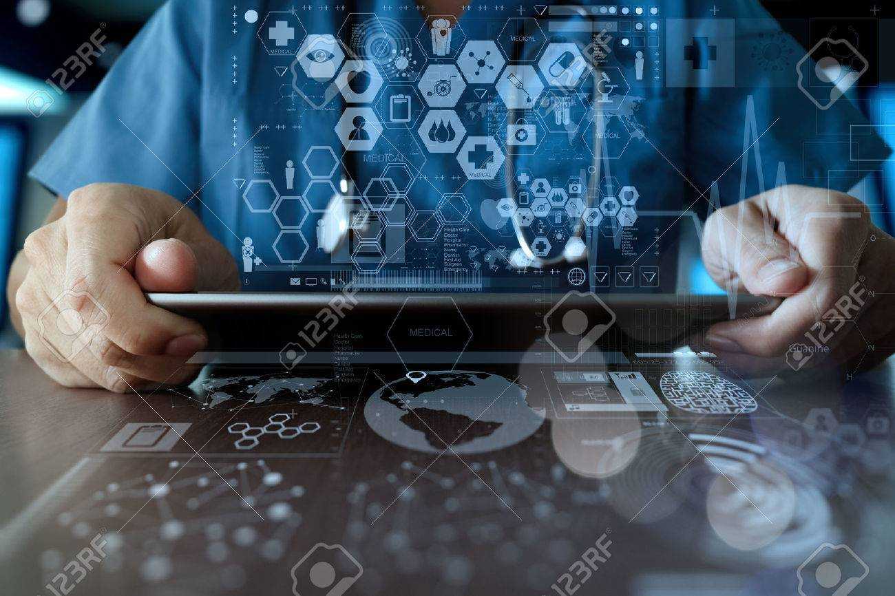 medicine doctor hand working with modern computer interface as medical network concept IT Haven Pro